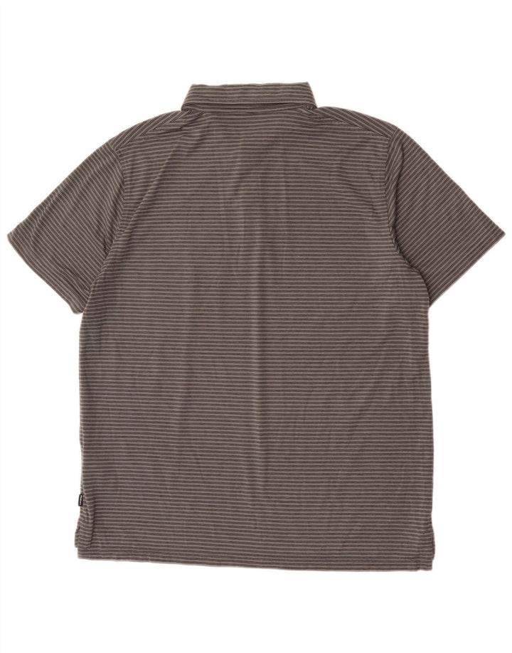 Polo da uomo Rohan grande poliestere gessato grigio