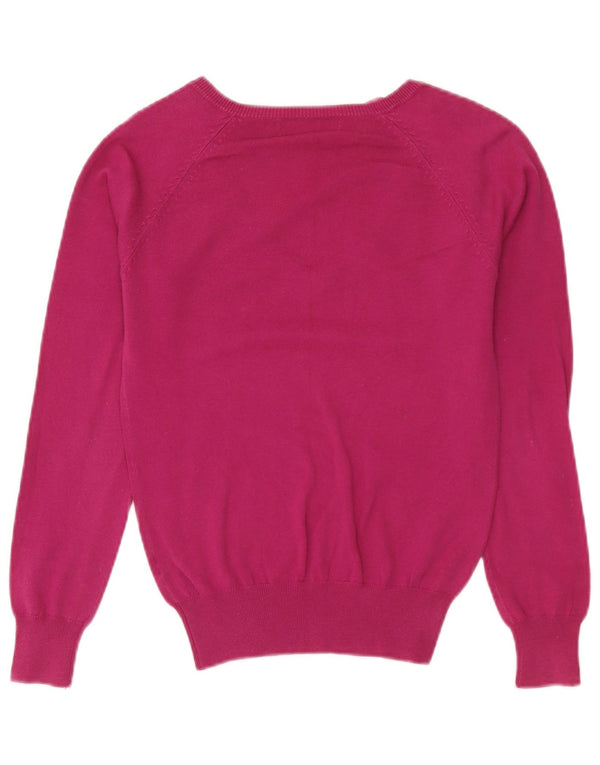 Maglione con scollo a V da donna Zara UK 12 Rosa medio