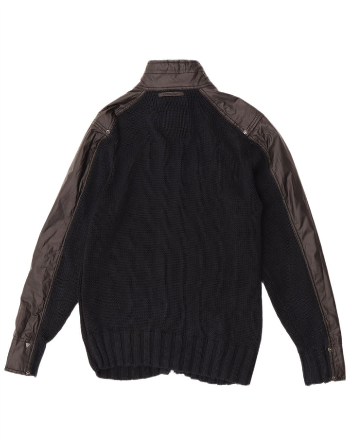 Maglione cardigan da uomo Guess grande in cotone nero