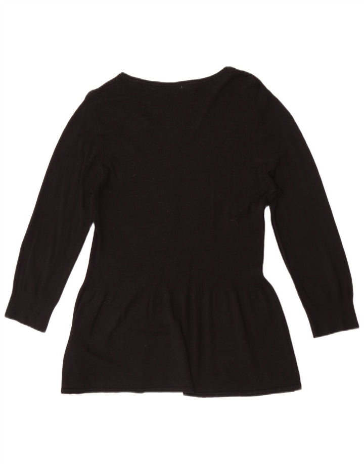 Top tunica manica 3/4 da donna Marks & Spencer UK 14 viscosa nera media