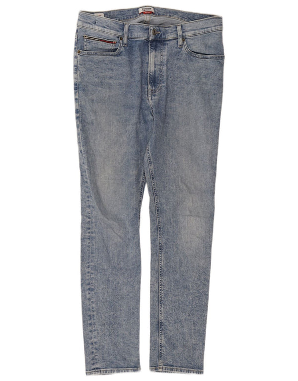 TOMMY JEANS Jeans skinny da uomo lavaggio acido W34 L32 cotone blu