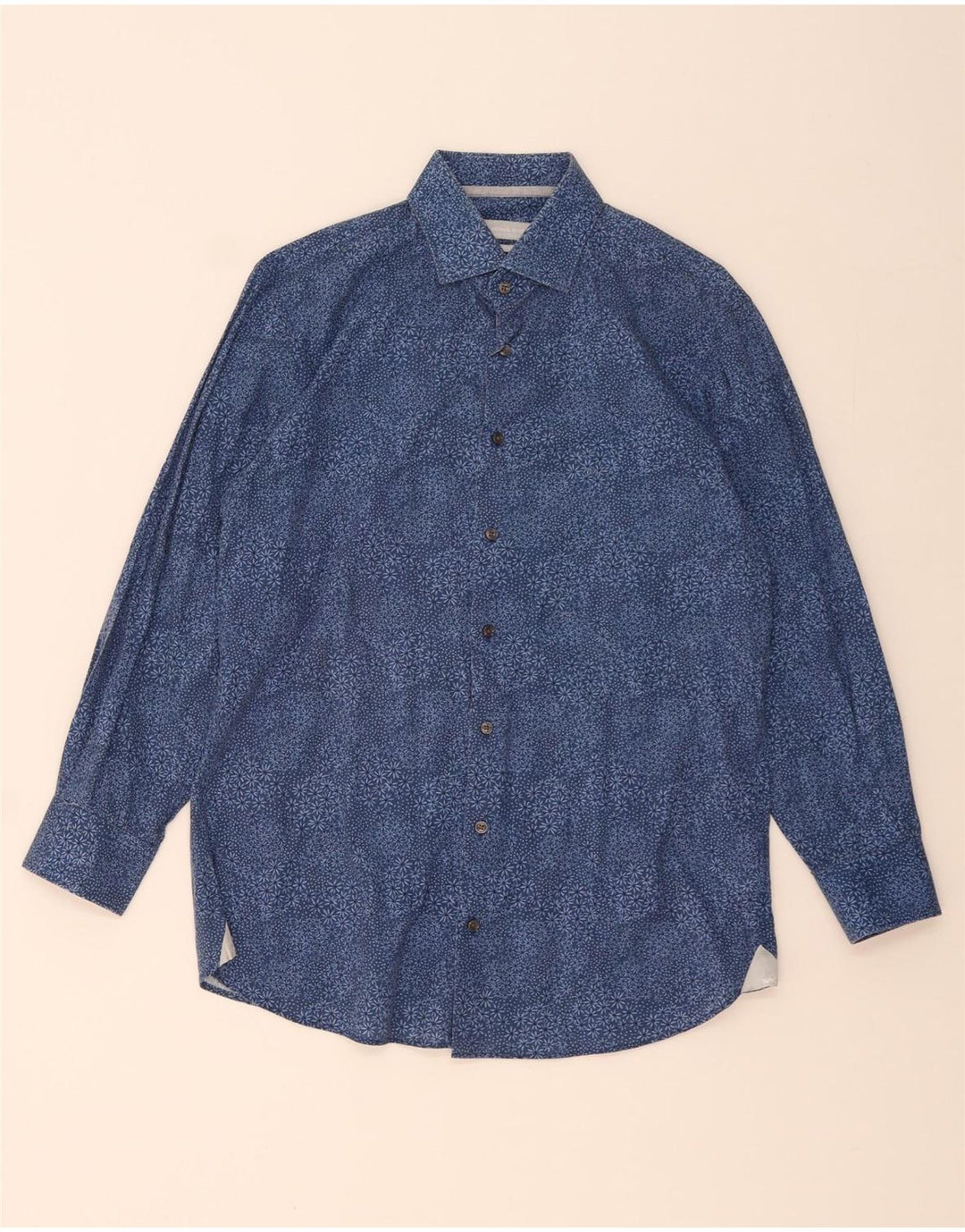 MICHAEL KORS Camicia da uomo dal taglio moderno taglia 39 15 1/2 blu medio floreale