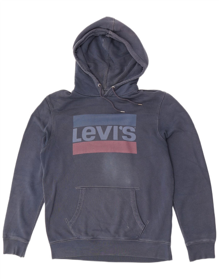 Maglione con cappuccio grafico da uomo Levi's grande in cotone blu navy
