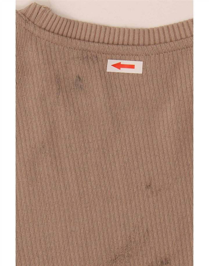 Top manica lunga da donna Marks & Spencer UK 14 Poliestere beige medio