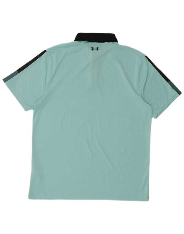 Polo da rugby da uomo Under Armour, grande, in poliestere color block blu