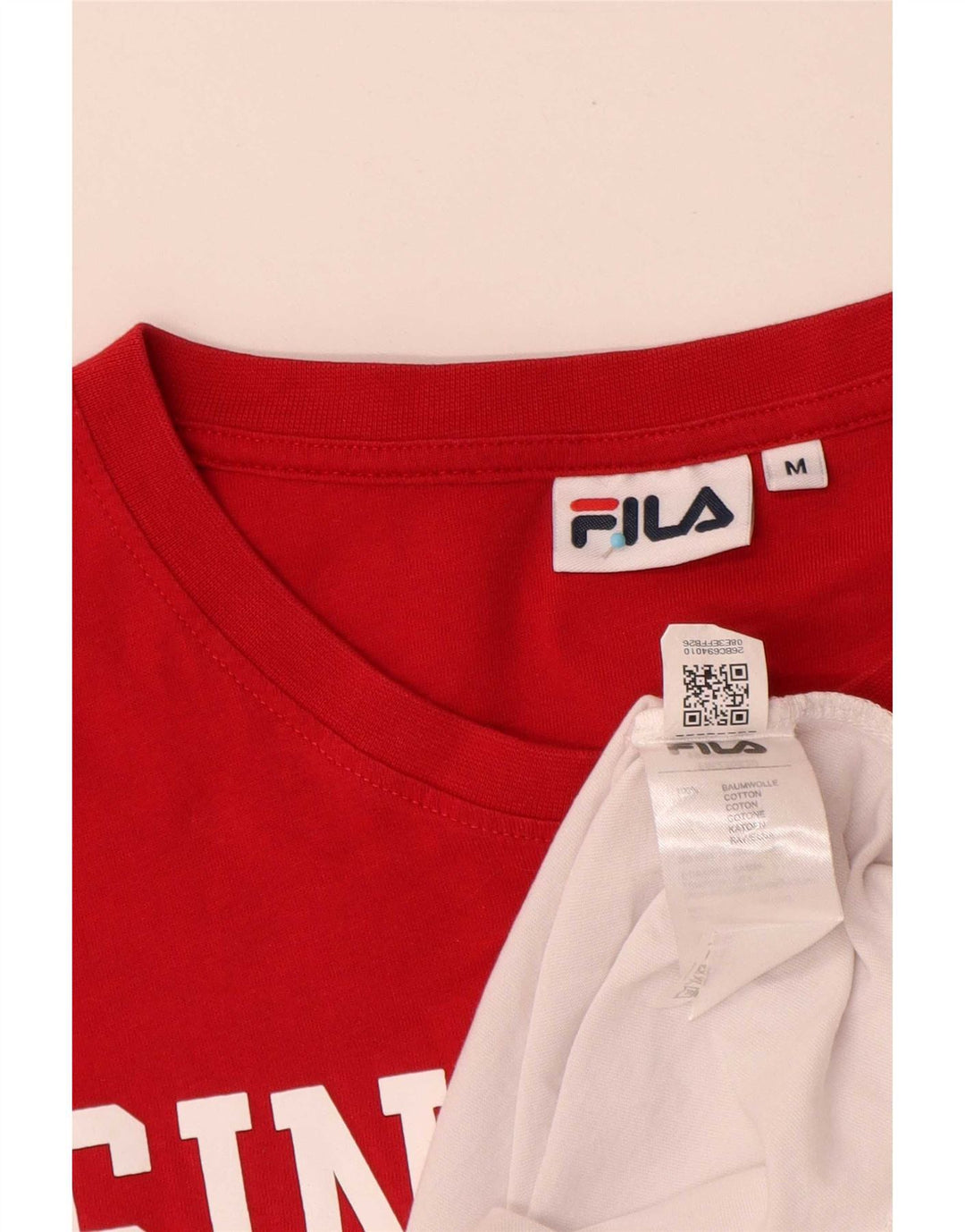 T-shirt grafica da uomo Fila Top in cotone color block bianco medio