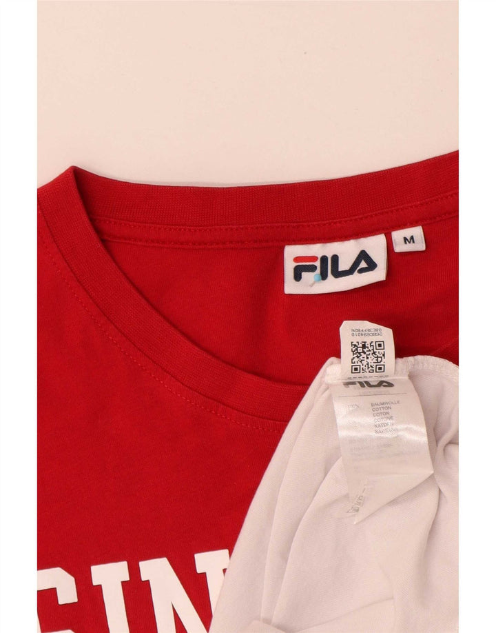T-shirt grafica da uomo Fila Top in cotone color block bianco medio
