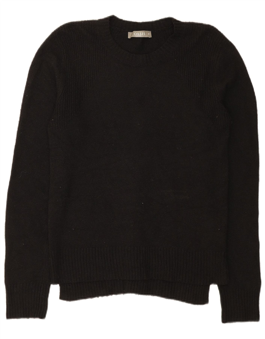 Maglione maglione girocollo da donna Oasis UK 12 poliestere nero medio