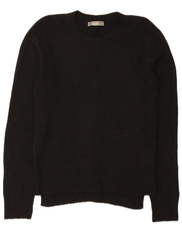 Maglione maglione girocollo da donna Oasis UK 12 poliestere nero medio