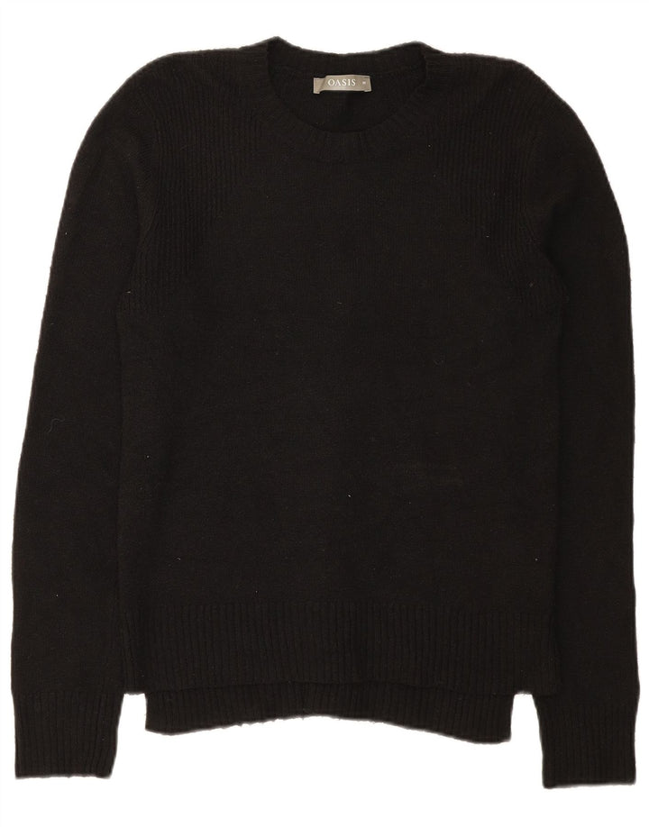 Maglione maglione girocollo da donna Oasis UK 12 poliestere nero medio