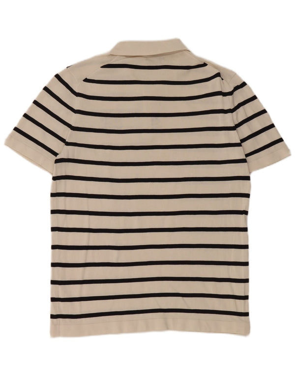 Polo da uomo Massimo Dutti in cotone a righe bianche medie