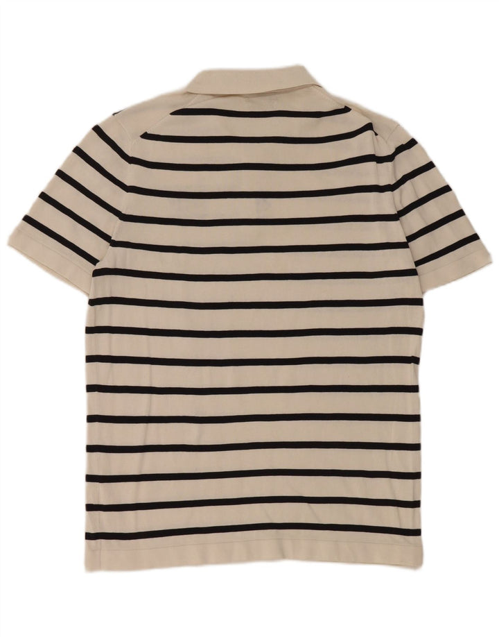 Polo da uomo Massimo Dutti in cotone a righe bianche medie
