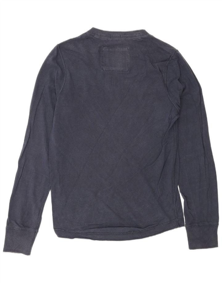 Top da uomo a maniche lunghe Abercrombie & Fitch medio blu navy classico