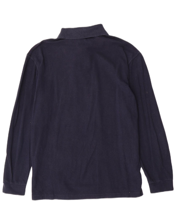 Polo da uomo a maniche lunghe Fred Perry Large in cotone blu navy