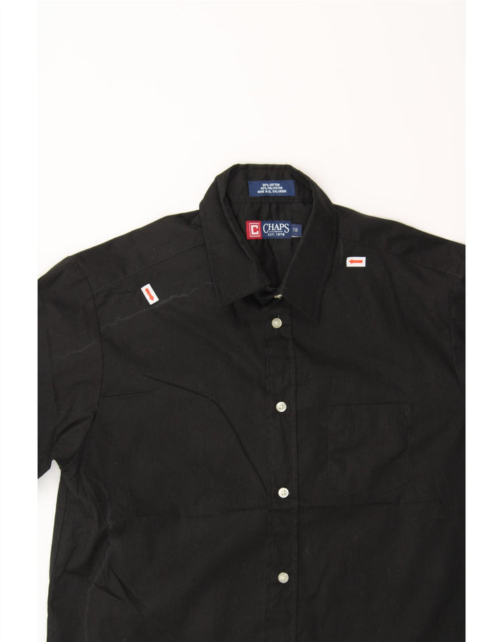 CHAPS Boys Shirt 15-16 Years Black Cotton Vintage Chaps and Second-Hand Chaps from Messina Hembry 