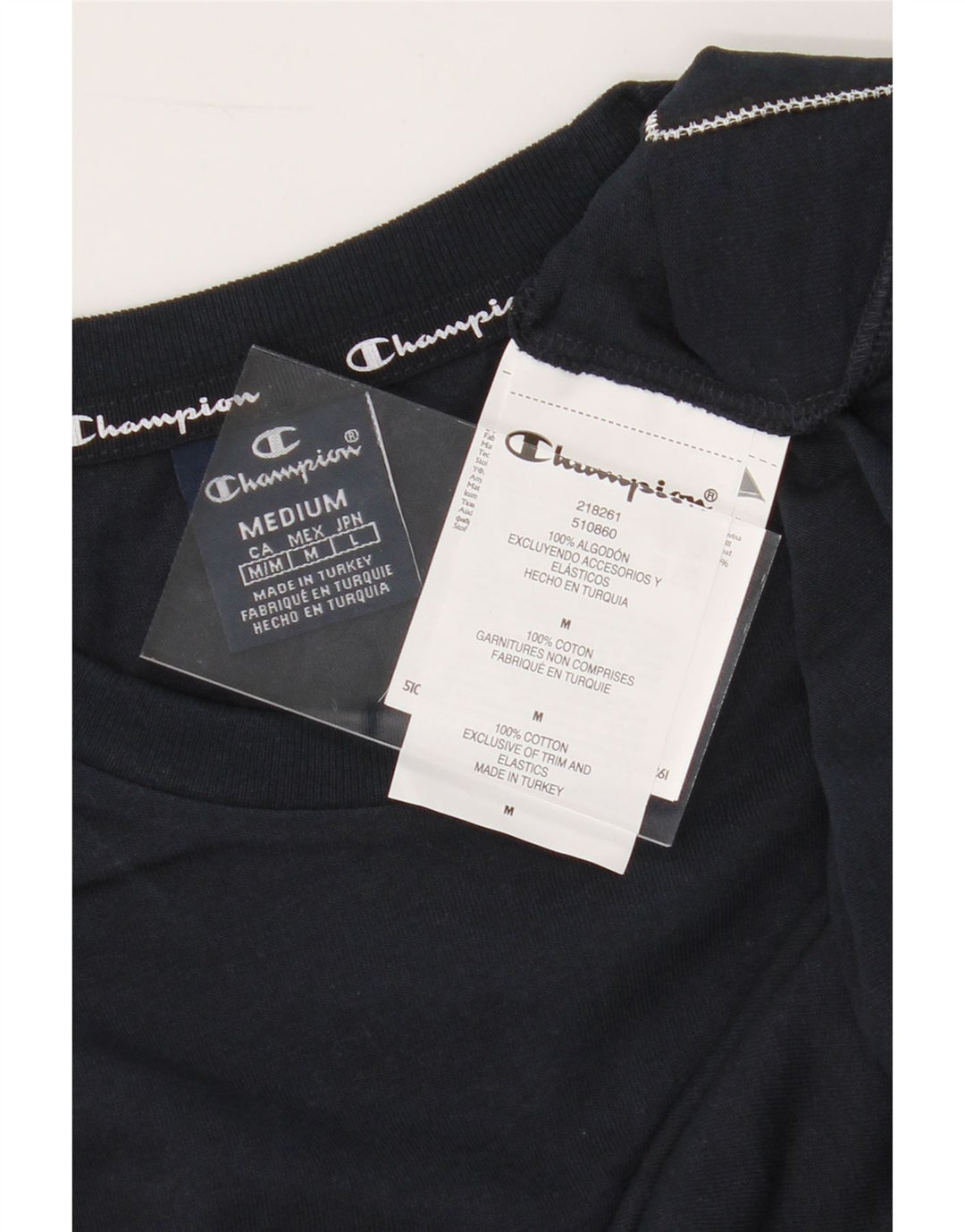CHAMPION Mens Graphic T-Shirt Top Medium Navy Blue Cotton Vintage Champion and Second-Hand Champion from Messina Hembry 
