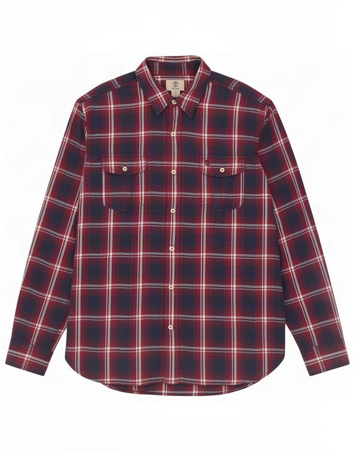 Camicia Timberland da uomo vestibilità regolare, cotone a quadri rossi grandi
