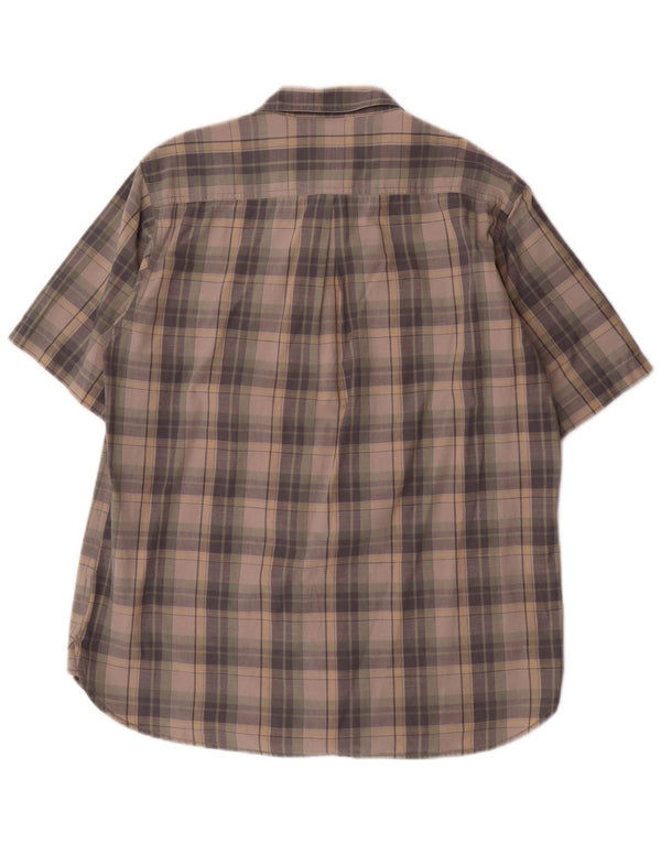 Camicia a maniche corte da uomo Levi's XL in cotone a quadri grigi