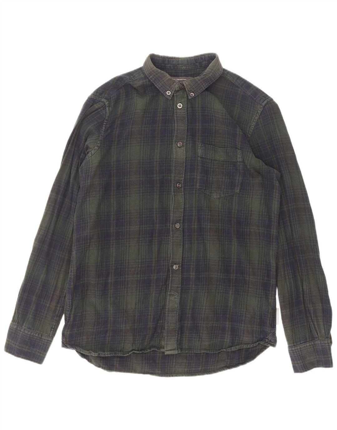 Camicia da uomo in flanella French Connection, cotone a quadri verdi grandi