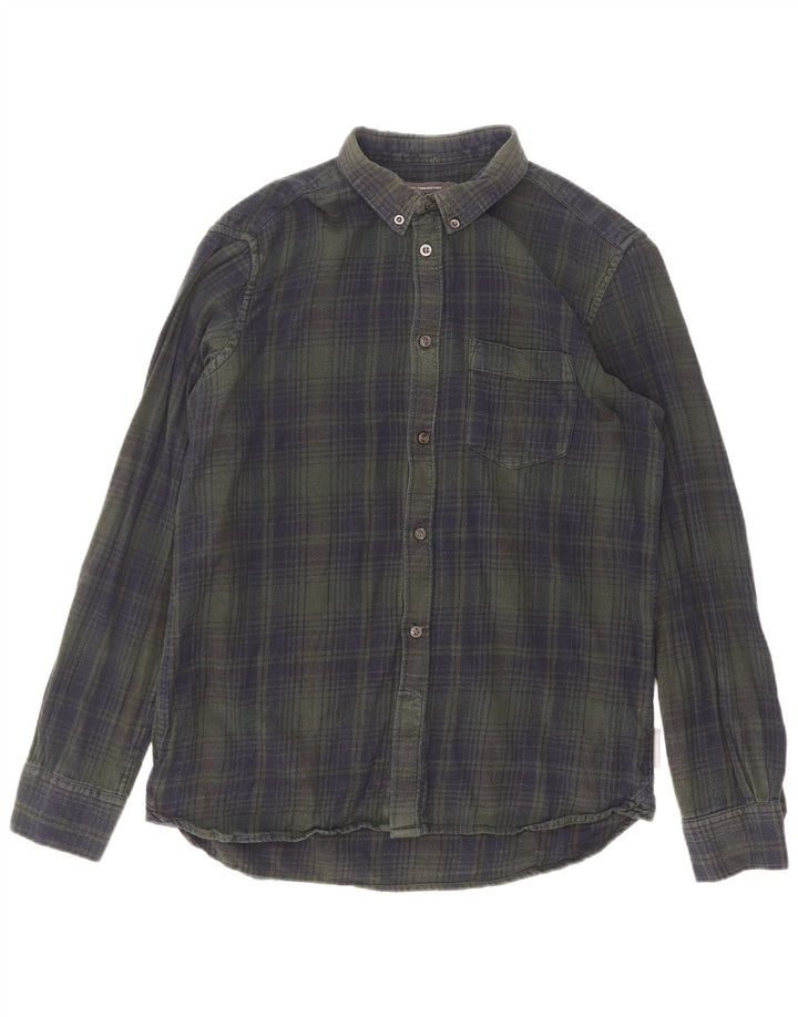 Camicia da uomo in flanella French Connection, cotone a quadri verdi grandi