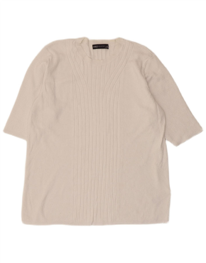 Top camicetta da donna Marks & Spencer UK 18 XL viscosa bianca