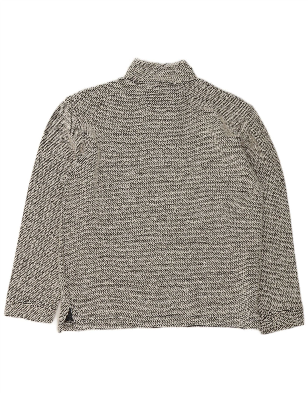 Felpa da uomo con collo con zip Weird Fish, piccola, in cotone grigio