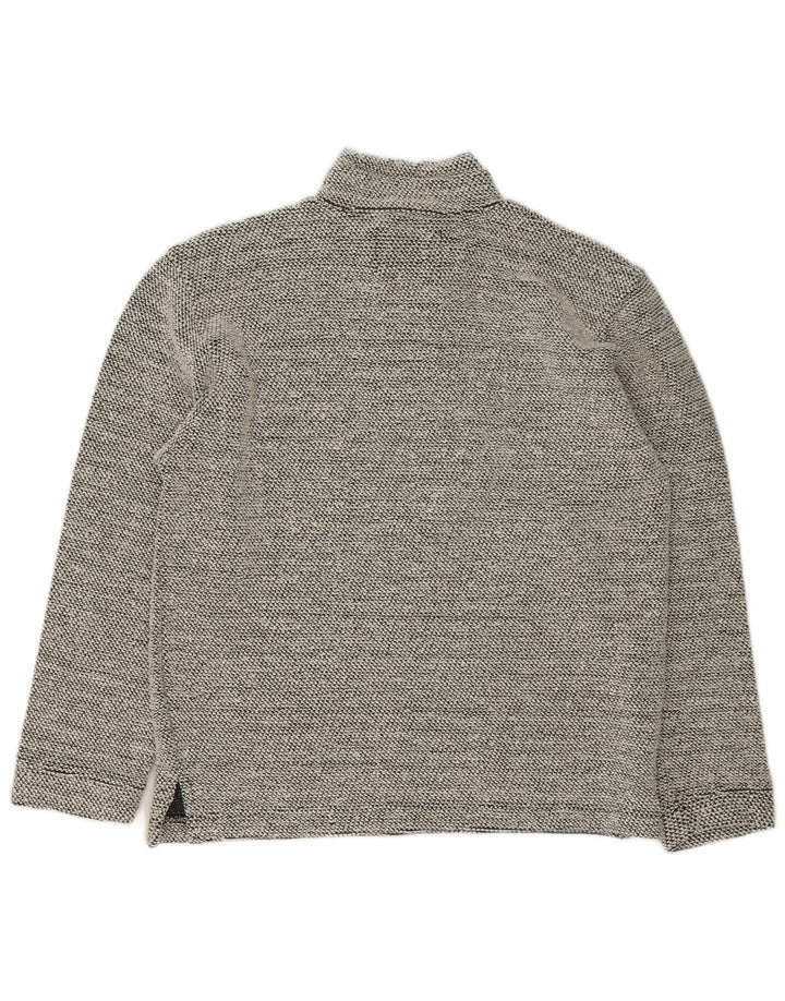 Felpa da uomo con collo con zip Weird Fish, piccola, in cotone grigio