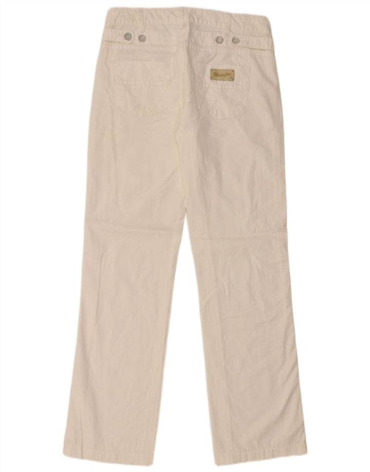 Pantaloni chino dritti Sam da donna WRANGLER W27 L30 cotone bianco