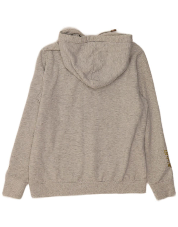 Maglione con cappuccio grafico da donna SUPERDRY UK 16 Grande cotone chiazzato grigio