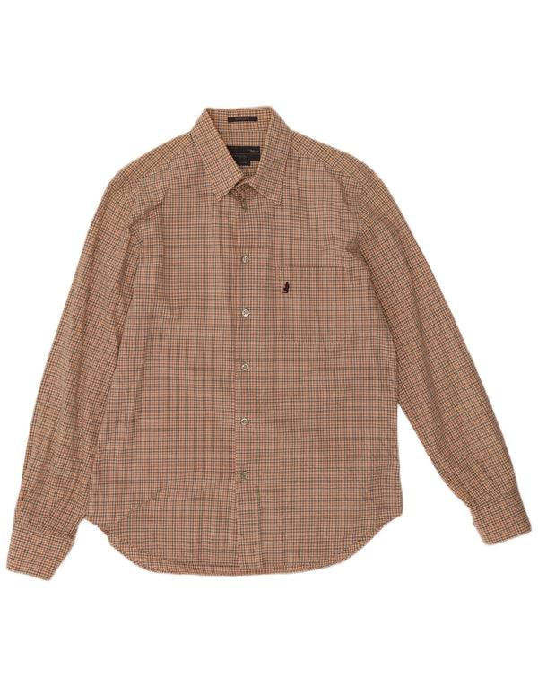 Camicia da uomo Regular Fit Marlboro Classics, motivo a quadri marroni grandi