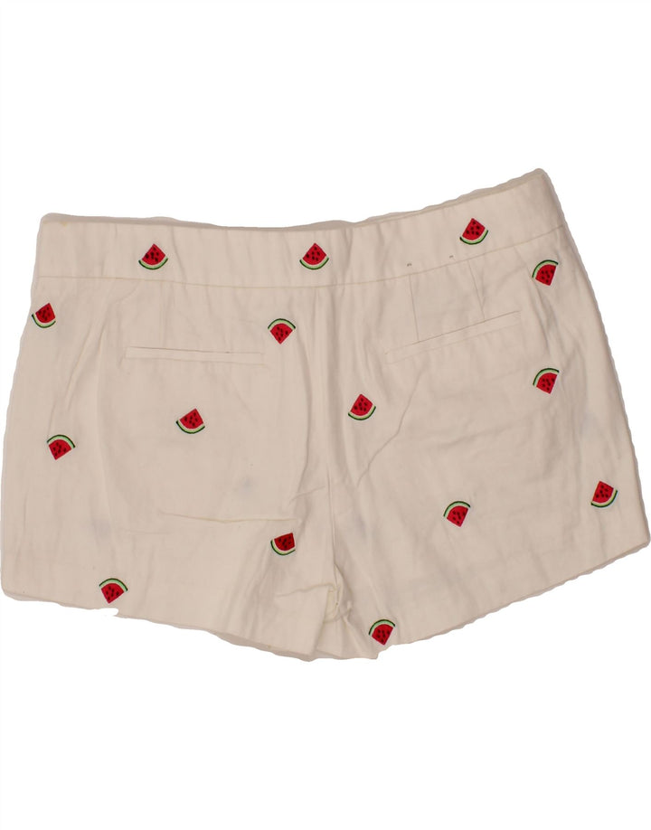 J. CREW Womens Abstract Pattern Casual Shorts US 10 Large W32  White Vintage J. Crew and Second-Hand J. Crew from Messina Hembry 