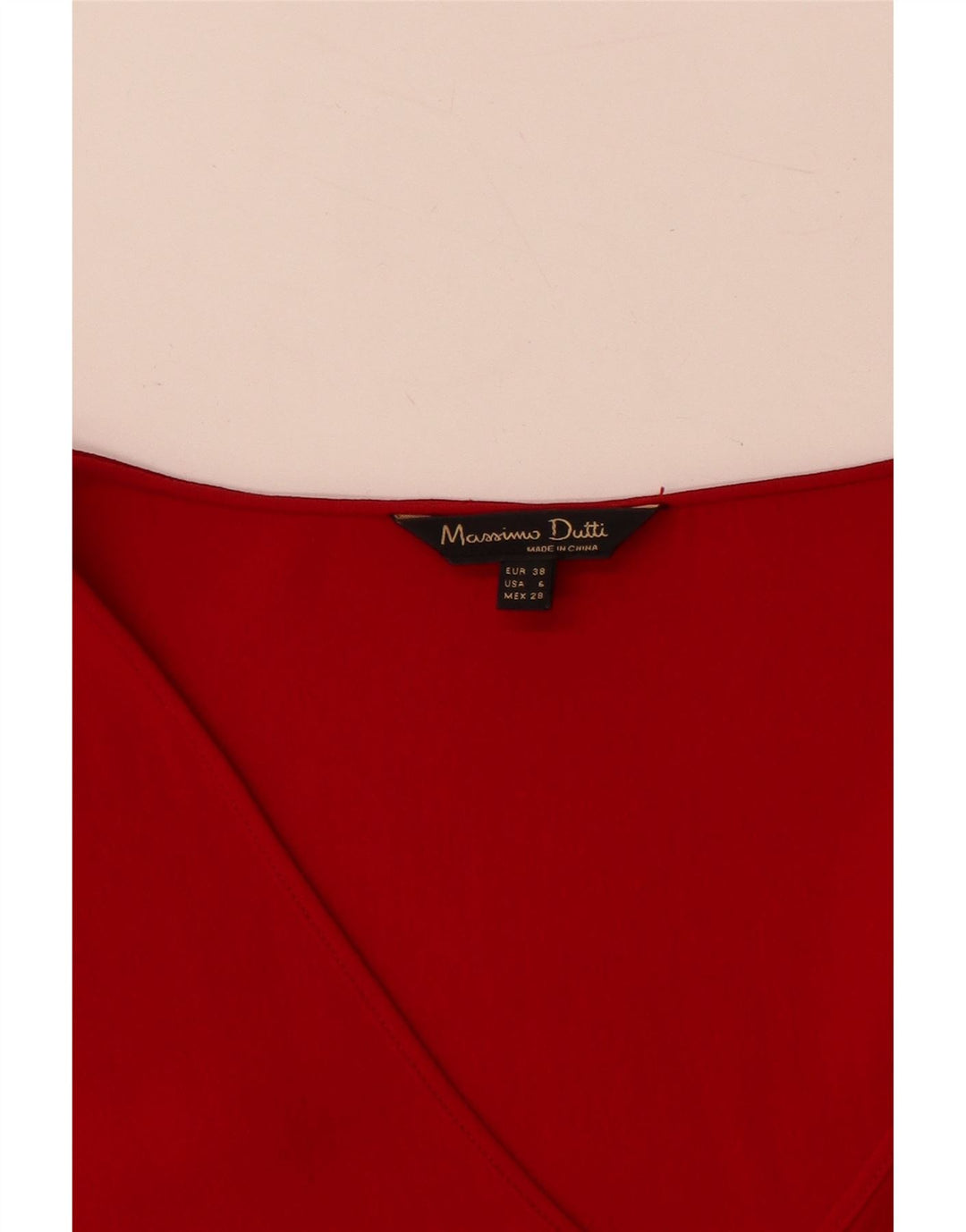 Massimo Dutti Camicetta a maniche lunghe da donna Top EU 38 Small Red Viscosa