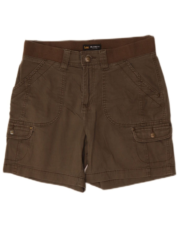 Pantaloncini cargo LEE da donna a vita media con vestibilità rilassata US 6 medi W30 cotone kaki