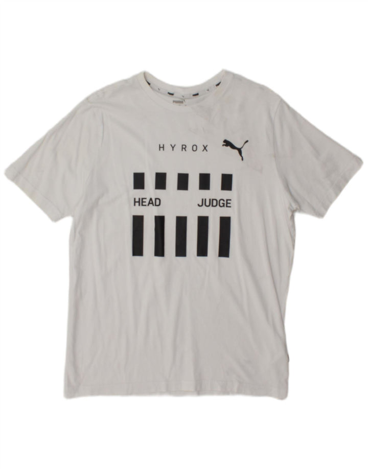 T-shirt grafica da uomo Puma Top in cotone bianco medio