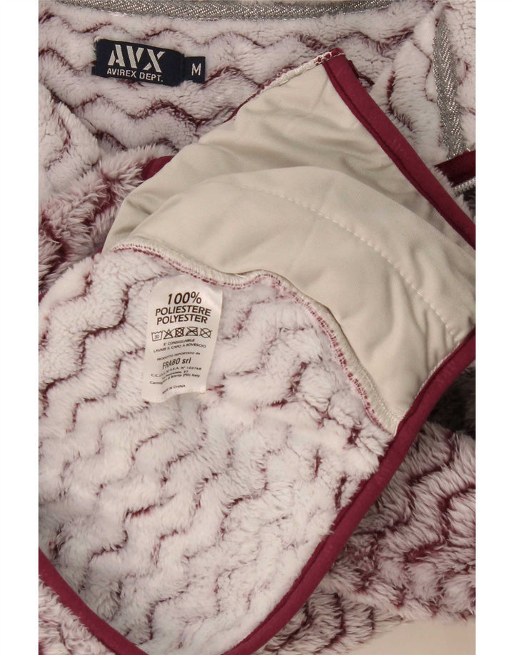 Giacca in pile con cappuccio da donna Avirex UK 12 Poliestere Chevron medio bordeaux