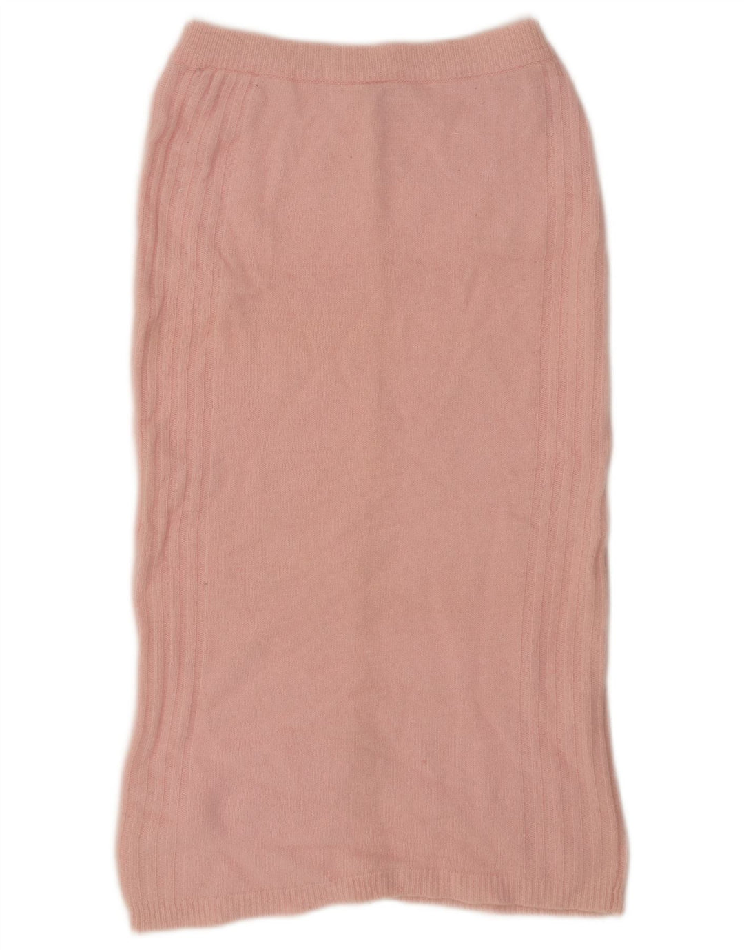 Gonna longuette in maglia da donna vintage EU 38 media W34 lana d'agnello rosa