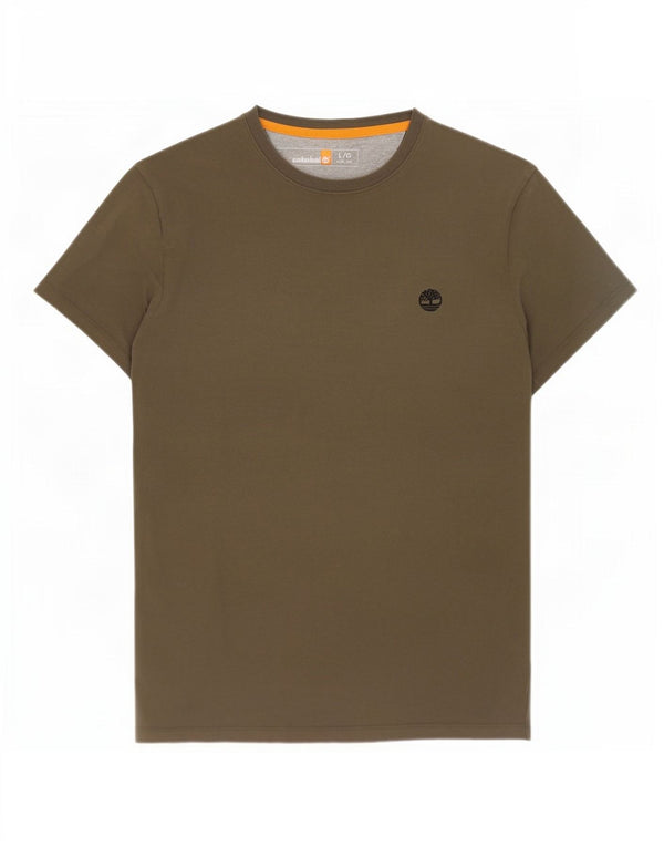 T-shirt da uomo slim fit Timberland Top grande in cotone kaki