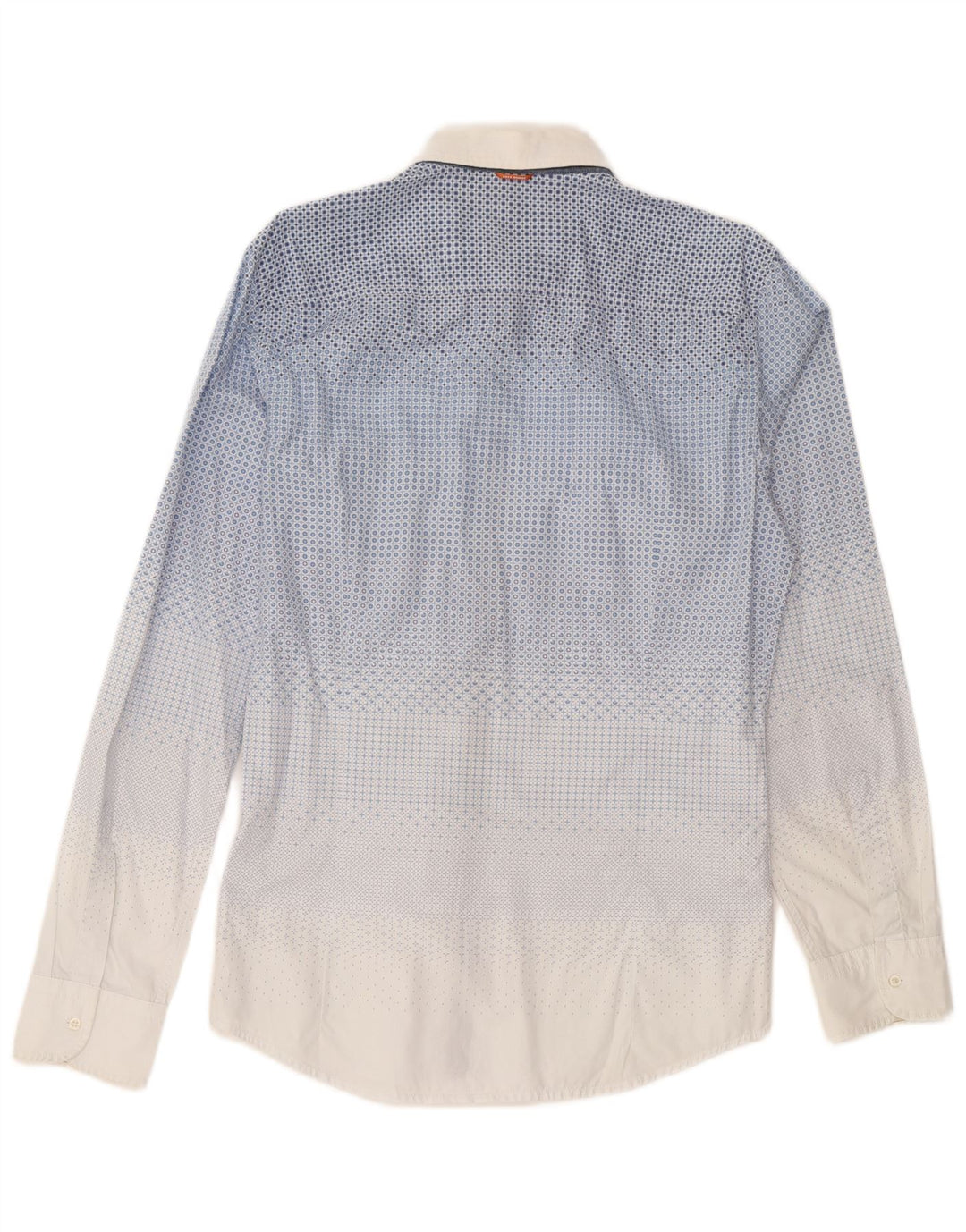 Camicia da uomo Hugo Boss in cotone geometrico blu medio