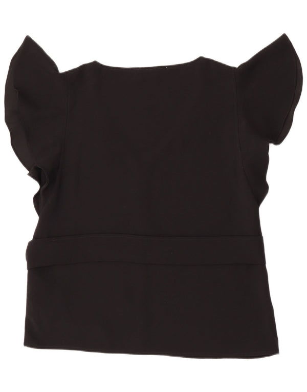 Top camicetta EMME da donna Marella UK 14 grande poliestere nero
