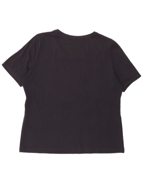 T-shirt grafica regolare da donna Perte by Krizia Top UK 12 Medium Navy Blue