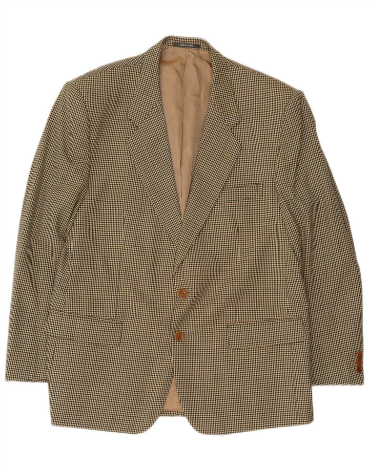 Giacca blazer da uomo a 2 bottoni Angiolo Miliotti UK 42 XL verde pied de poule