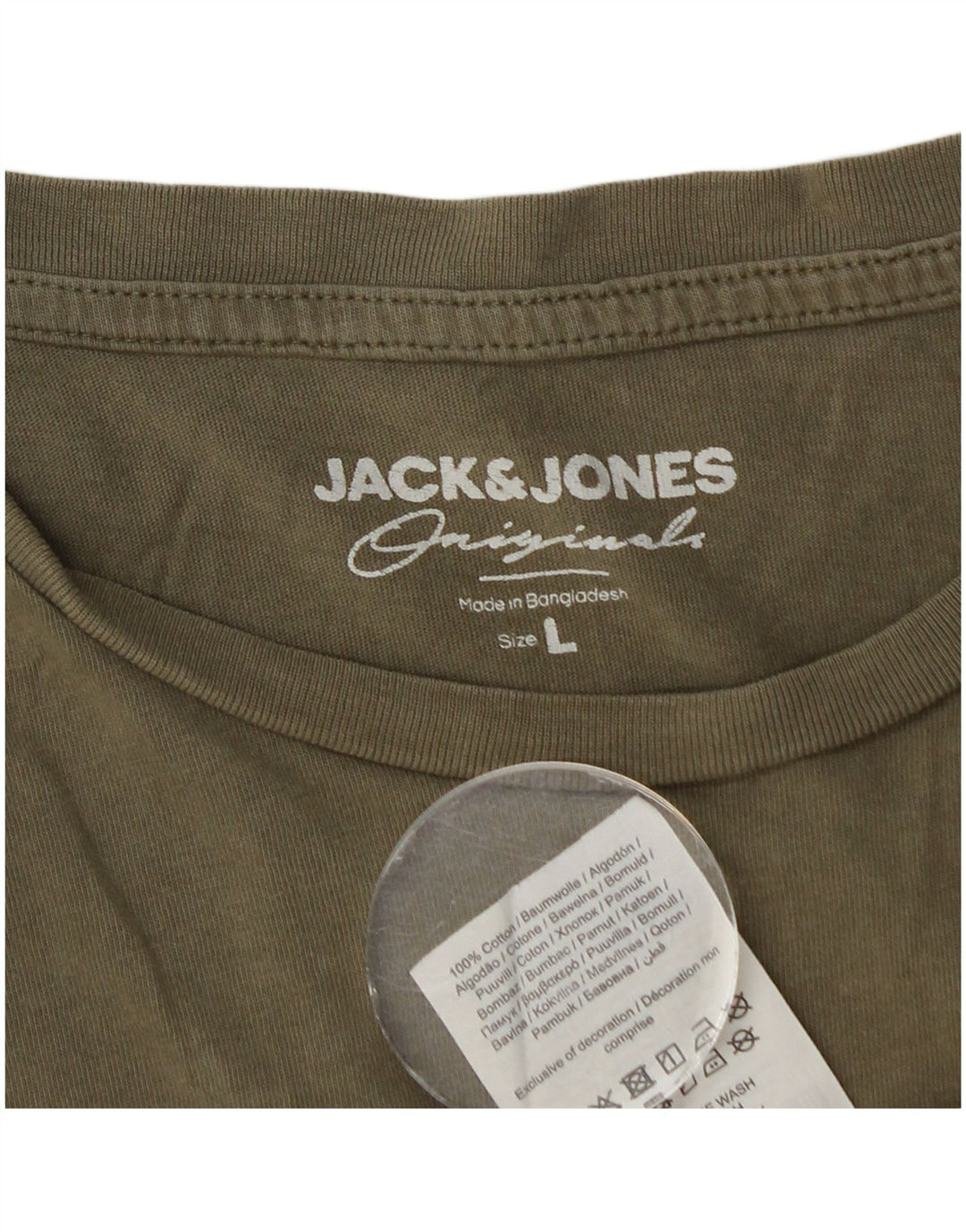 T-shirt da uomo Jack & Jones Top grande in cotone kaki