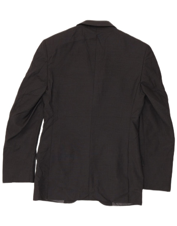 Marks & Spencer Mens 2 Button Blazer Jacket UK 38 Medium Grey Pinstripe