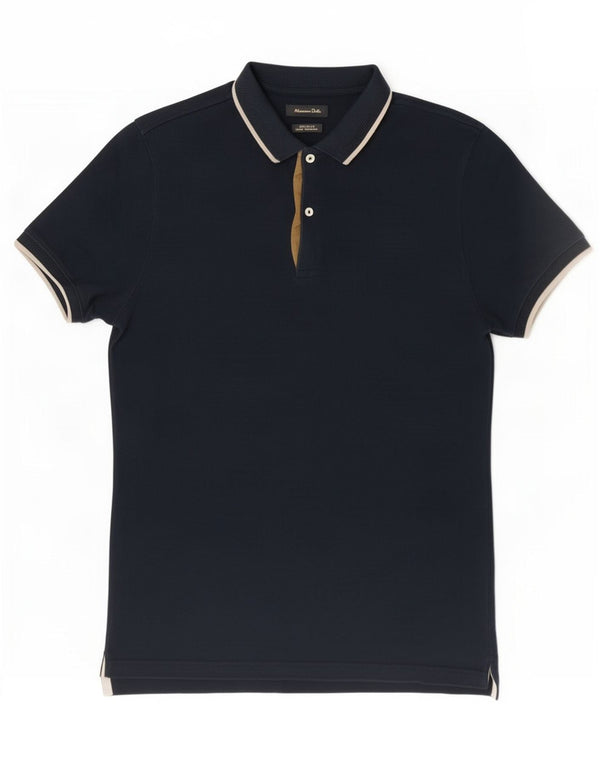 Polo da uomo vestibilità casual Massimo Dutti grande blu navy