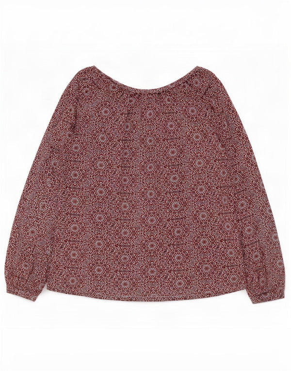 Camicetta a maniche lunghe da donna Benetton Top UK 14 Rosso medio floreale