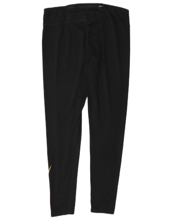 Leggings grafici da donna Nike UK 16 grandi sportivi in poliestere nero