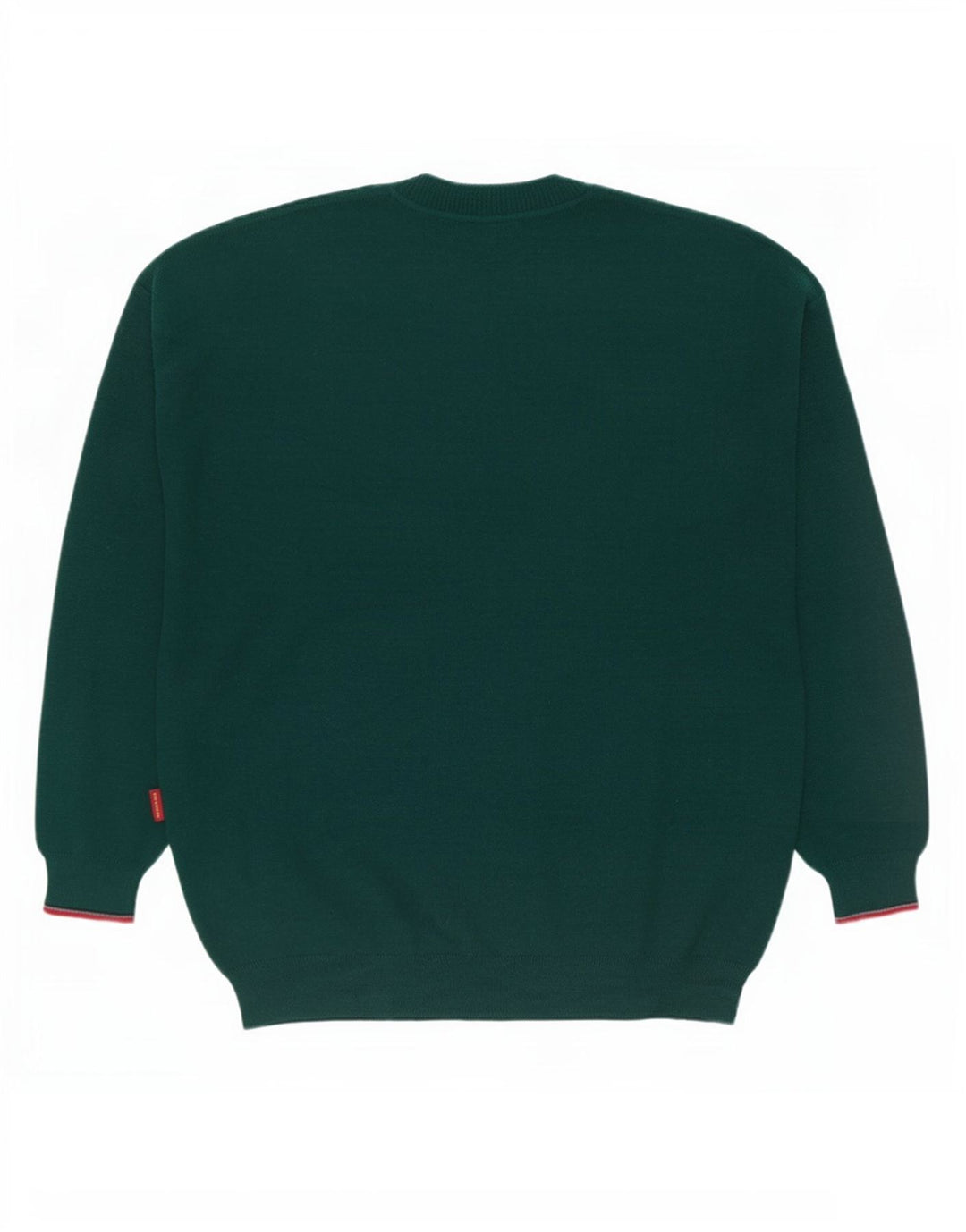 Il Granchio Maglione da uomo girocollo in lana a righe grandi verdi
