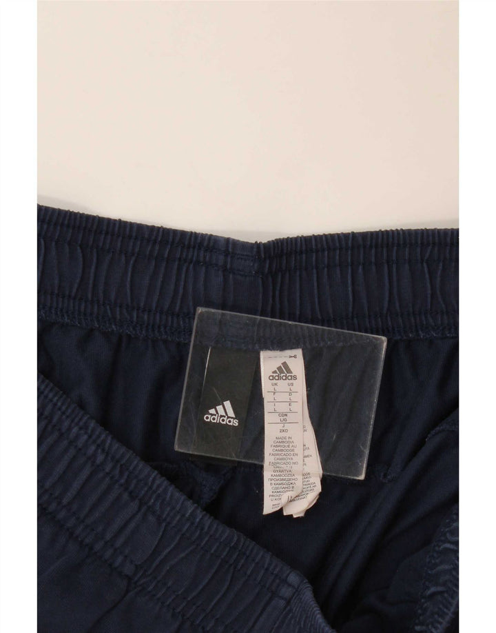 Pantaloncini sportivi Adidas da uomo di grandi dimensioni in cotone blu navy