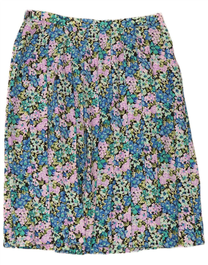 Gonna a pieghe vintage da donna W30 media floreale multicolore