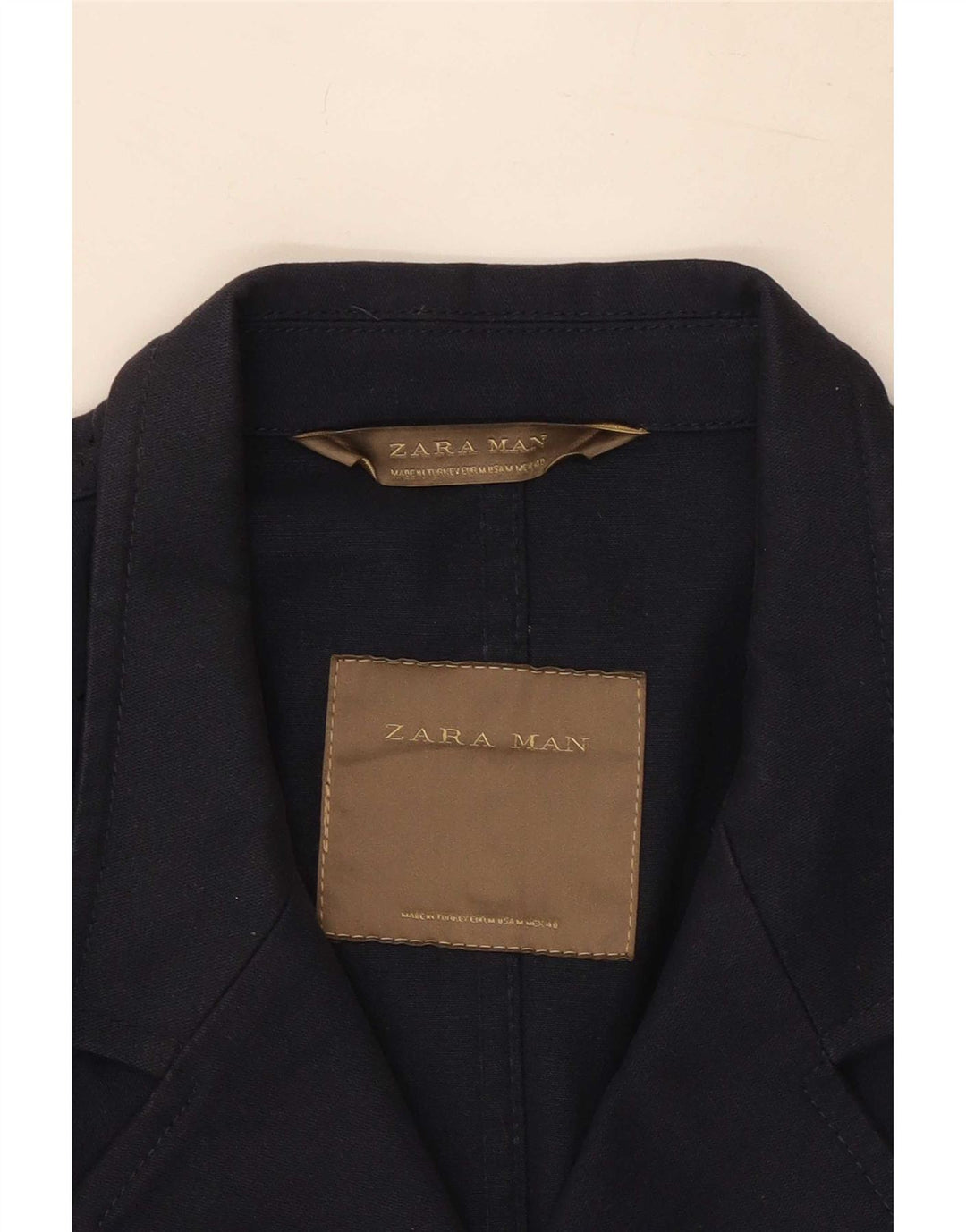 Giacca blazer doppiopetto da uomo Zara UK 38 cotone blu navy medio